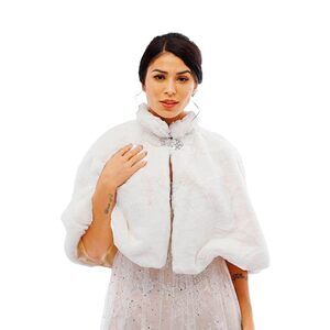 9371 Women’s Faux Fur Shawl And Wraps Bridal Wedding Stole
